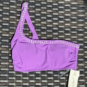 Profile by Gottex Purple One-Shoulder Bikini Top - Size 8